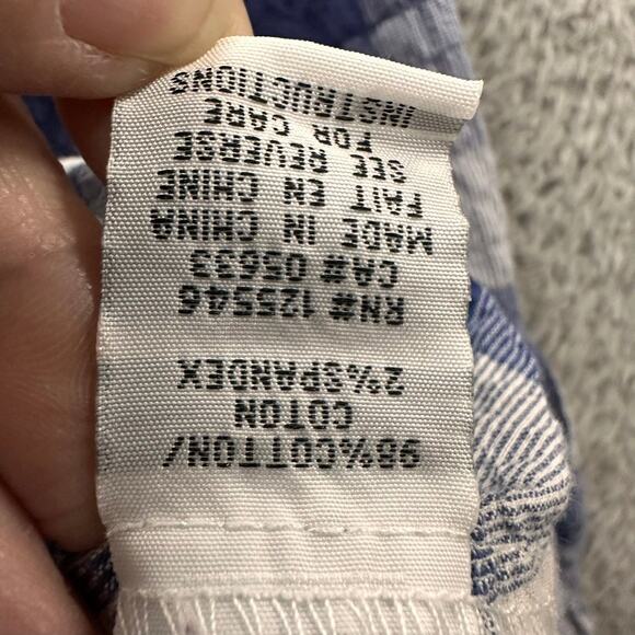 Habitat Clothes to Live In Women's Small Blue Plaid Button Up Shirt‎ 3/4 Sleeves - Picture 6 of 8